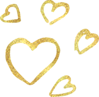 gyllene hjärta ikon med glitter png