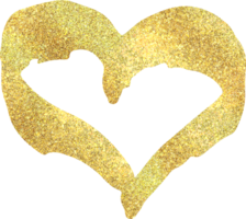 Golden heart icon with glitter png