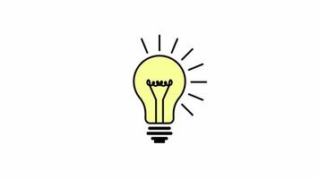 Animation of shining light bulb. Describes ideas as well as enlightenment and illumination. Very suitable for videos related to education, ideas, and others.