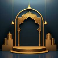 AI generated Premium Vector Islamic 3d prodiam photo