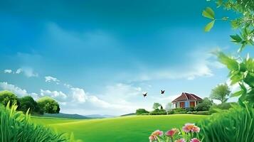 AI generated Green Beautiful wallpaper Real Estate photo