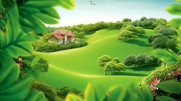 AI generated Green Beautiful wallpaper Real Estate photo