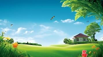 AI generated Green Beautiful wallpaper Real Estate photo