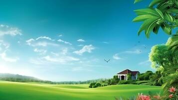 AI generated Green Beautiful wallpaper Real Estate photo