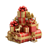 Red Christmas Gift Box Ai Generative png