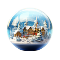 A 3d snow globe with a festive scene Ai Generative png