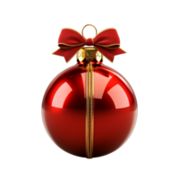 rouge Noël Balle avec ruban et une arc ai génératif png