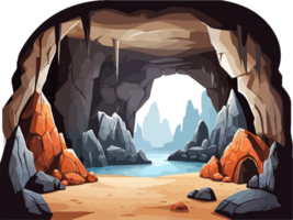 grotta illustration tecknad serie generativ ai png