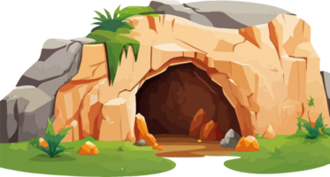 Cave Illustration Cartoon Generative Ai png