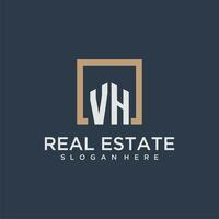 VH initial monogram logo for real estate design vector