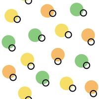 Doodle colorful circles seamless pattern. Y2k funny retro style backgrounds. vector