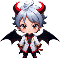 ai generado un anime personaje con cuernos y alas demonio diablo ai generativo png