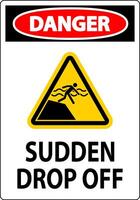 Danger Sign Sudden Drop Off vector