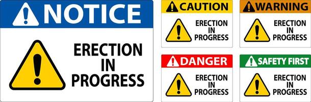 Danger Sign Erection In Progress. vector