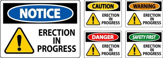 Danger Sign Erection In Progress. vector