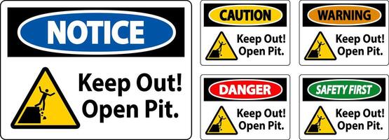 Danger Sign Keep Out Open Pit vector