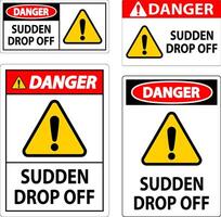 Danger Sign Sudden Drop Off vector