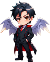 ai généré un anime personnage avec cornes et ailes démon diable ai génératif png