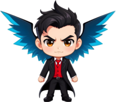 ai généré un anime personnage avec cornes et ailes démon diable ai génératif png