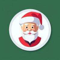 AI generated Santa Claus Clip Art Icon Sticker Christmas Decoration Simple Background photo