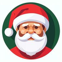 AI generated Santa Claus Clip Art Icon Sticker Christmas Decoration Simple Background photo