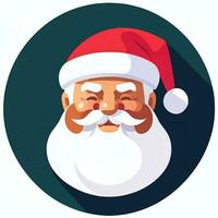 AI generated Santa Claus Clip Art Icon Sticker Christmas Decoration Simple Background photo