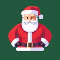 AI generated Santa Claus Clip Art Icon Sticker Christmas Decoration Simple Background photo