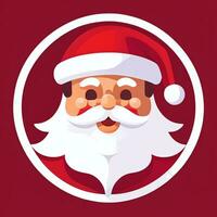 AI generated Santa Claus Clip Art Icon Sticker Christmas Decoration Simple Background photo