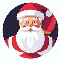 AI generated Santa Claus Clip Art Icon Sticker Christmas Decoration Simple Background photo