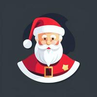 AI generated Santa Claus Clip Art Icon Sticker Christmas Decoration Simple Background photo