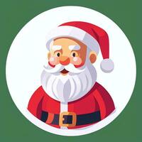 AI generated Santa Claus Clip Art Icon Sticker Christmas Decoration Simple Background photo