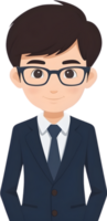 cartoon boy with glasses and a suit ai generative png