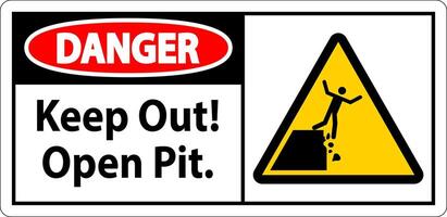 Danger Sign Keep Out Open Pit vector