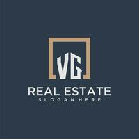 VG initial monogram logo for real estate design vector