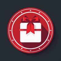 AI generated Christmas Present Gift Clip Art Icon Sticker Decoration Simple Background photo