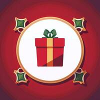 AI generated Christmas Present Gift Clip Art Icon Sticker Decoration Simple Background photo