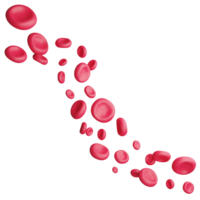 Red blood cells flowing through inside artery clipart flat design icon isolated on transparent background, 3D render medication and health concept png