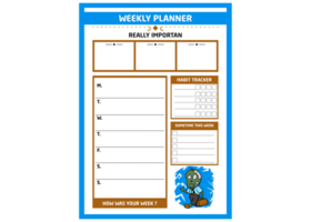 ADHD Planner With Zombie Employee Theme png