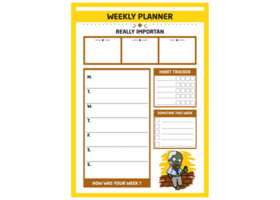 ADHD Planner With Zombie Employee Theme png