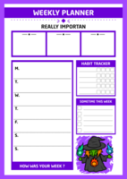 ADHD Planner With Witch Theme png