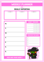 ADHD Planner With Witch Theme png