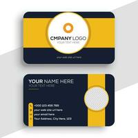 Vector Modern Creative and Clean Business Card Template with Yellow and black colors