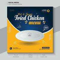 social media template post for promotion. template post for ads. design with yellow and blue color. vector