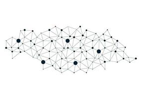 Technology Network Connection with Lines and Dots vector