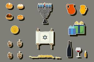 Beautiful illustration on theme of celebrating annual Hanukkah holiday vector