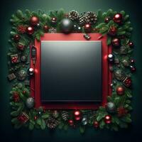 AI generated ai generative, cozy Merry Christmas background or happy New Year background. photo