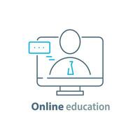 en línea aprendizaje cursos,educativos recursos vector línea icono conjunto, distante educación, e-learning tutoriales