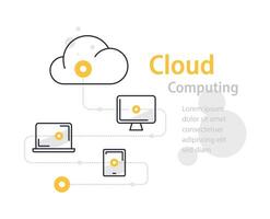 Cloud computing system,wireless technology, computer network connection vector