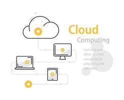 Cloud computing system,wireless technology, computer network connection vector