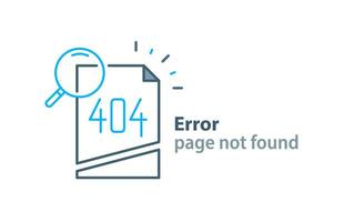 Error 404 page not found concept,webpage banner, search result message vector